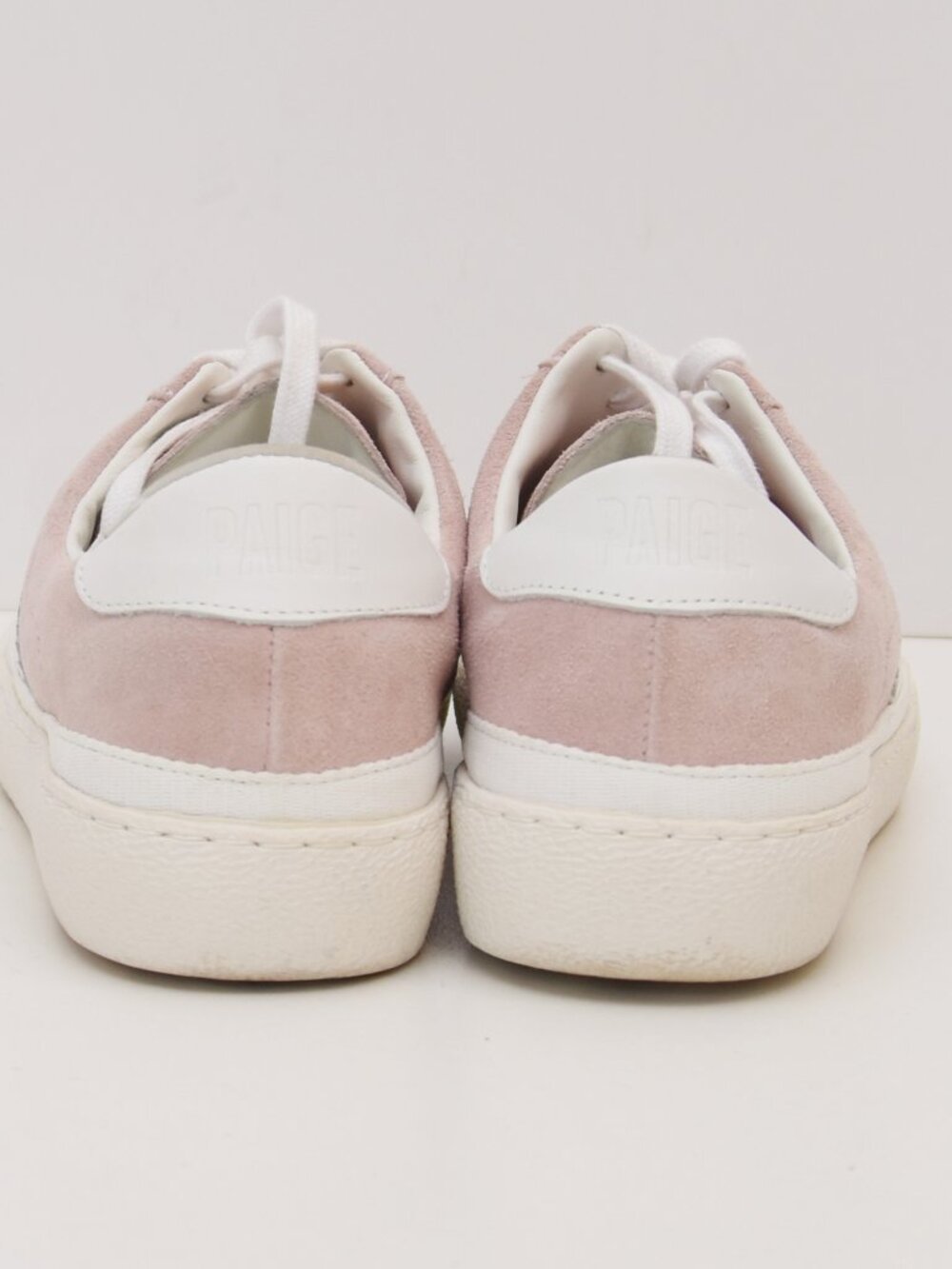 PAIGE Brie Sneaker Pink Suede Leather Low Top Shoes Size 8.5 Womens - Picture 4 of 15